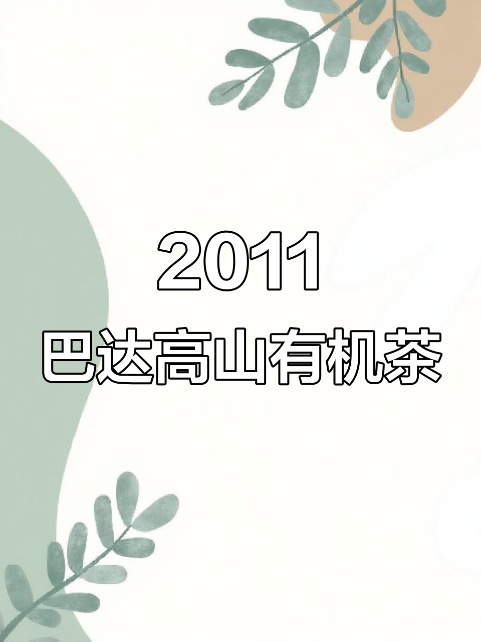 2011年八达高山有机茶,白菜标与有机标志并存,口感鲜爽醇厚