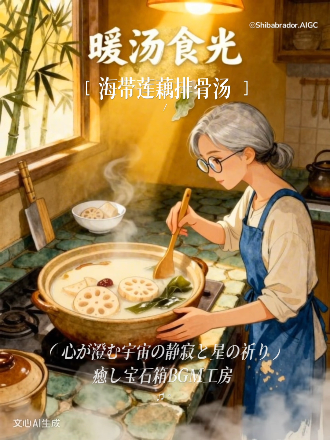 暖汤时光海带莲藕排骨汤食谱动漫化(  )