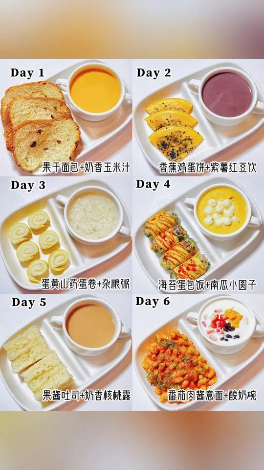 宝宝早餐一周不重样|营养搭配,简单好做!