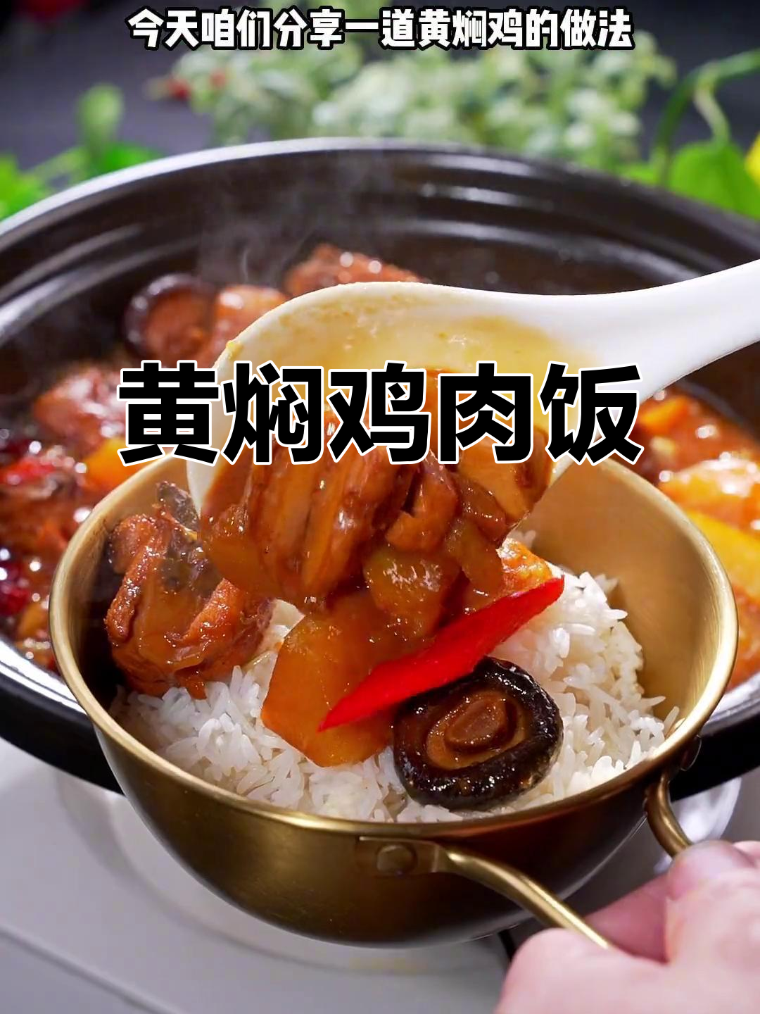 黄焖鸡配米饭,鲜香十足做法超简单