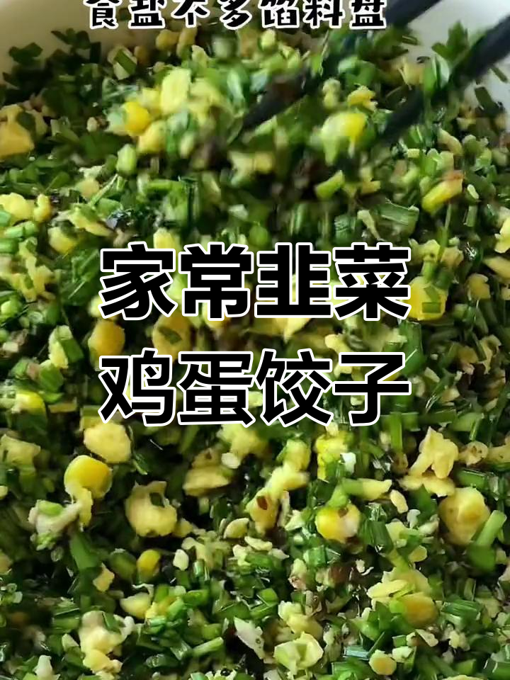 韭菜鸡蛋素馅饺子,家常美味
