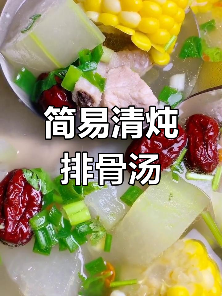清炖排骨汤,简单又营养,玉米冬瓜大枣一起炖
