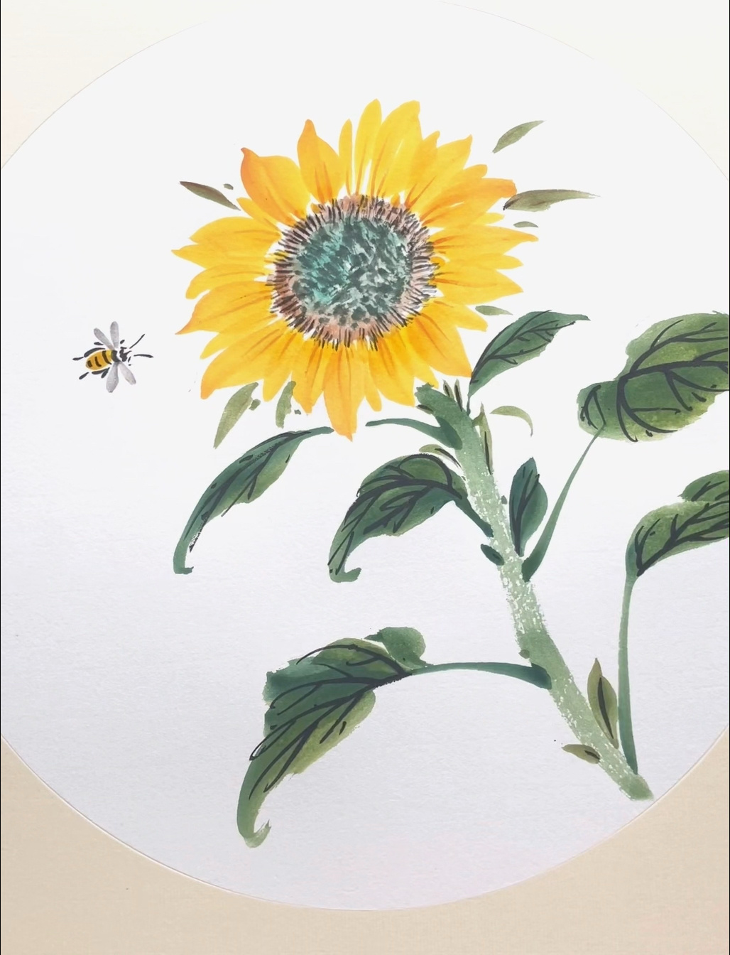 国画向日葵画法:惟有葵花向日倾