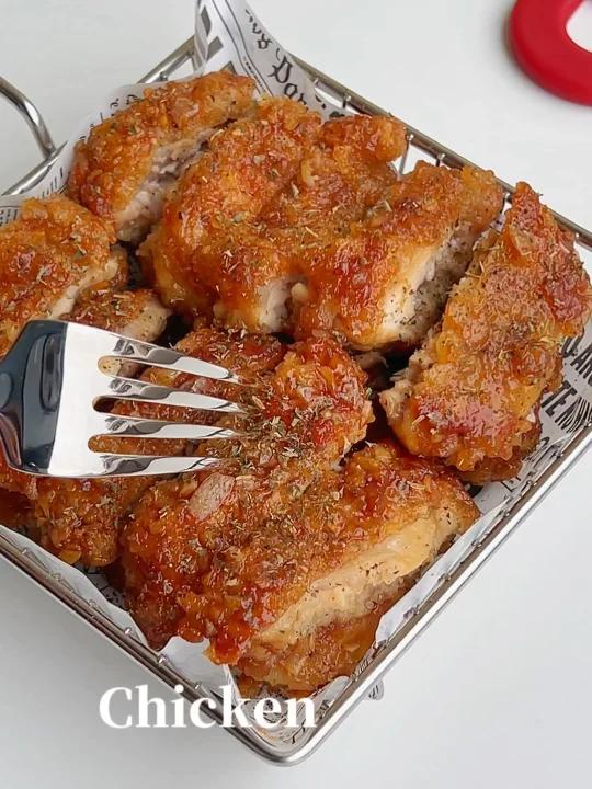 外酥里嫩蒜香蜂蜜脆皮鸡好吃到吮手指