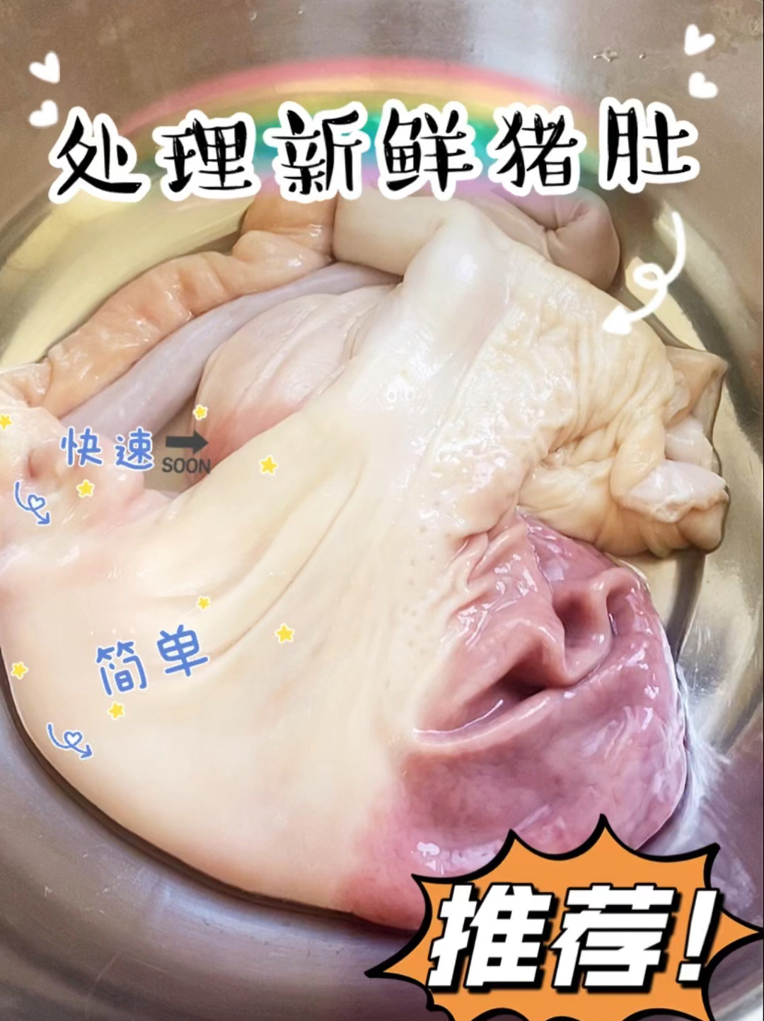 处理新鲜猪肚～简单快速
