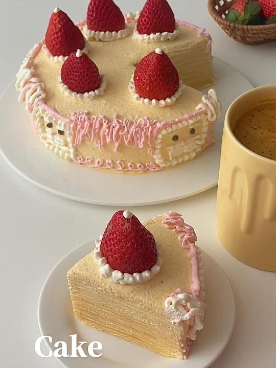 圣诞免烤箱甜品南瓜千层蛋糕