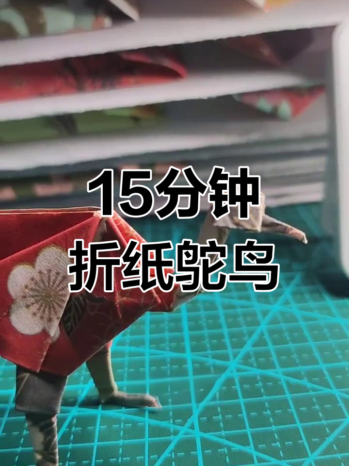 折纸鸵鸟形态打卡,14分钟完成