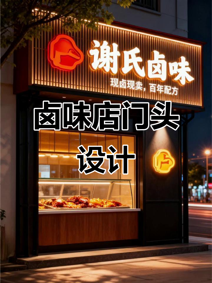 卤味店门头设计效果图,打造独特品牌形象