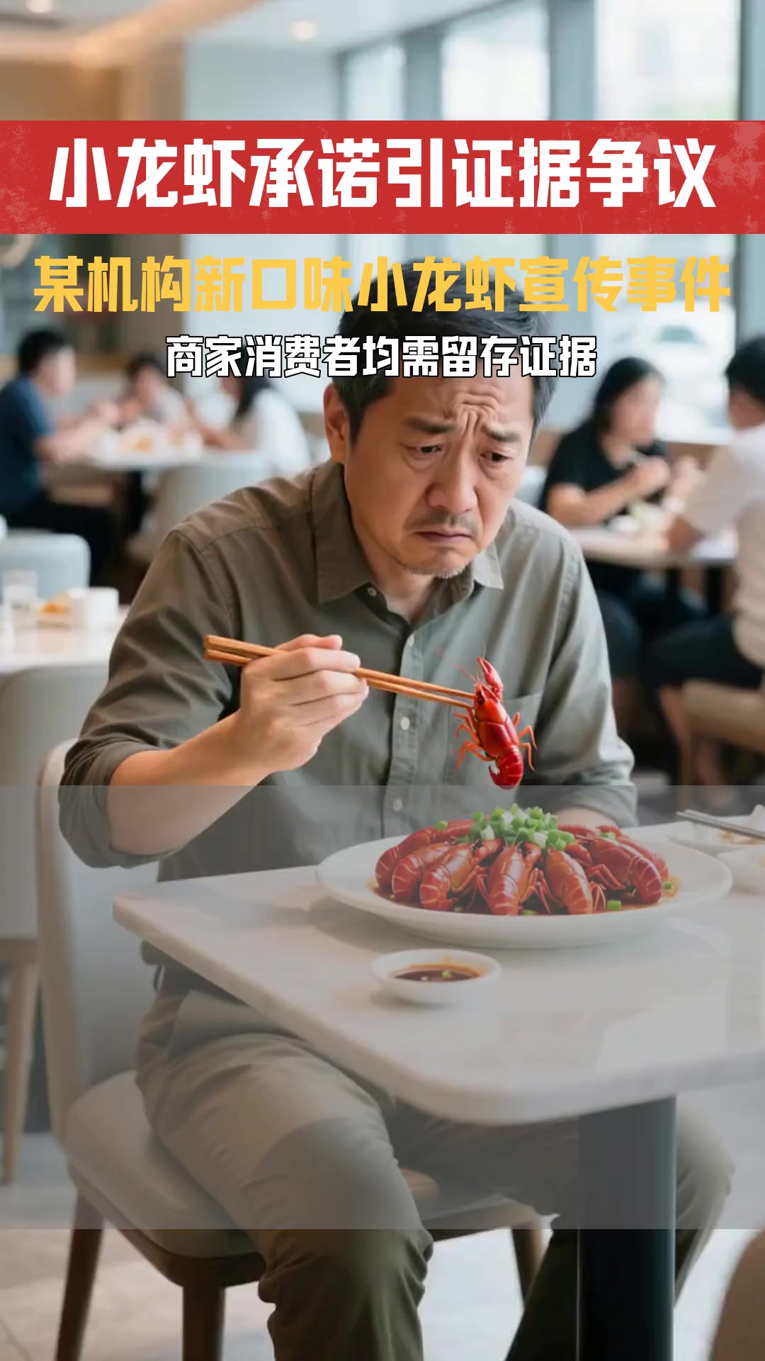吃好虾到某机构 不到200吃3斤辣皇朝新口味小龙虾 商家宣传 不用冻虾死虾 是否需提供证据