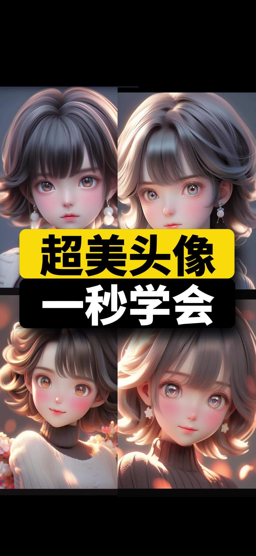 超唯美3D风格女生头像丨一秒学会