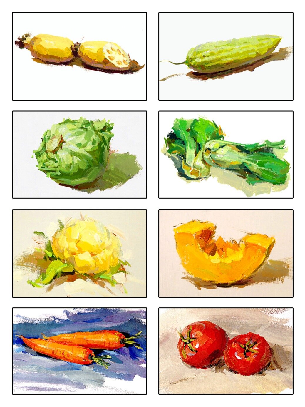 水粉蔬菜合集,美术联考水粉画练习