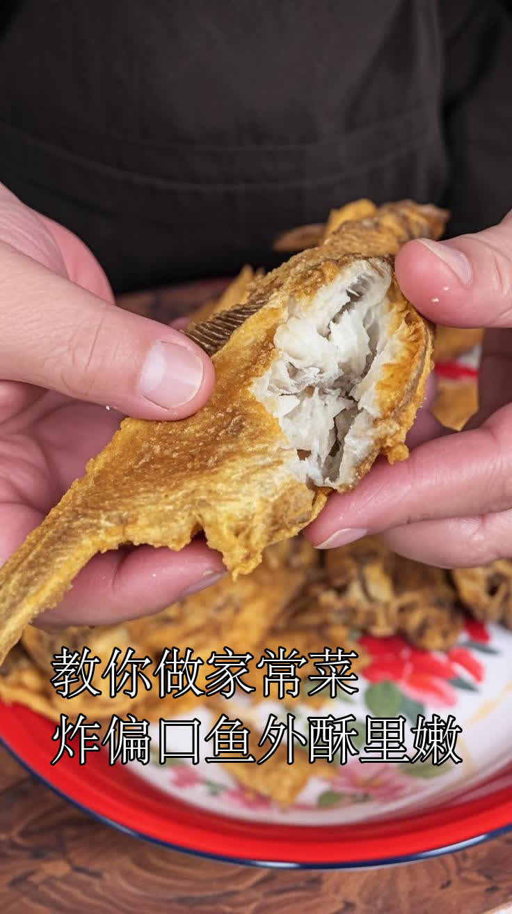 教你做家常菜炸偏口鱼外酥里嫩
