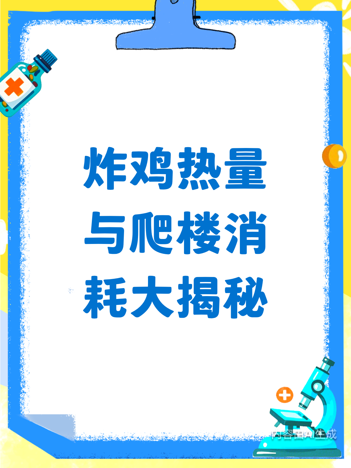 炸鸡热量高?竟需爬楼2小时消耗!