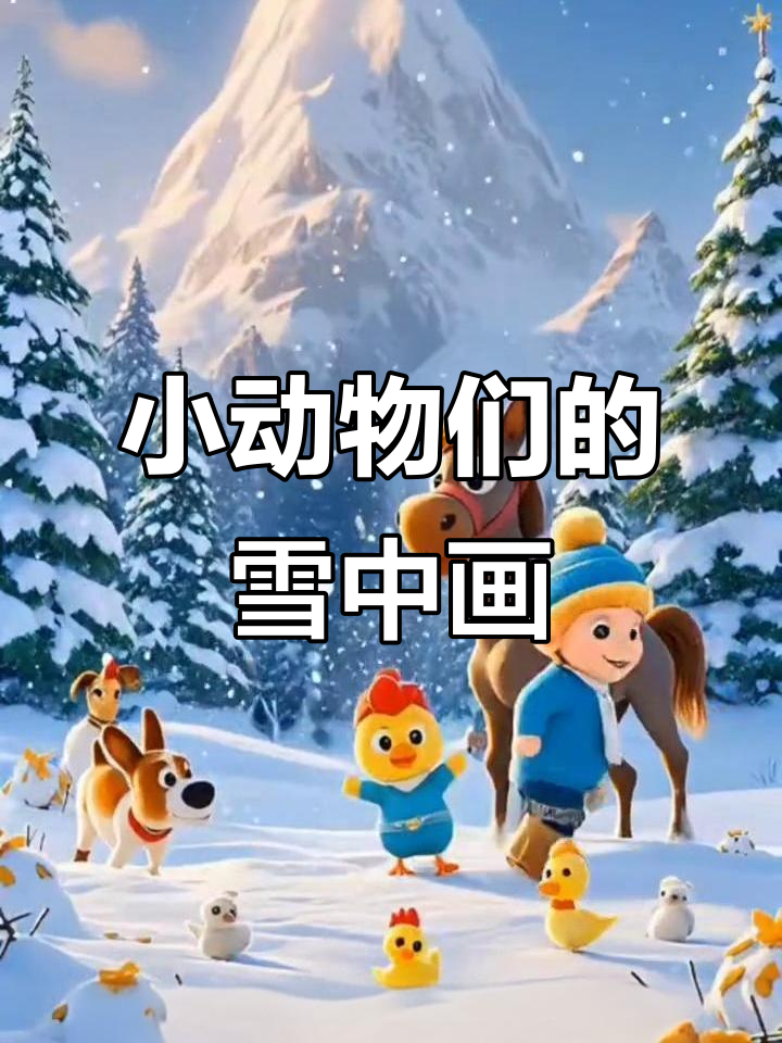 雪地小画家大比拼,小鸡小狗都来画!