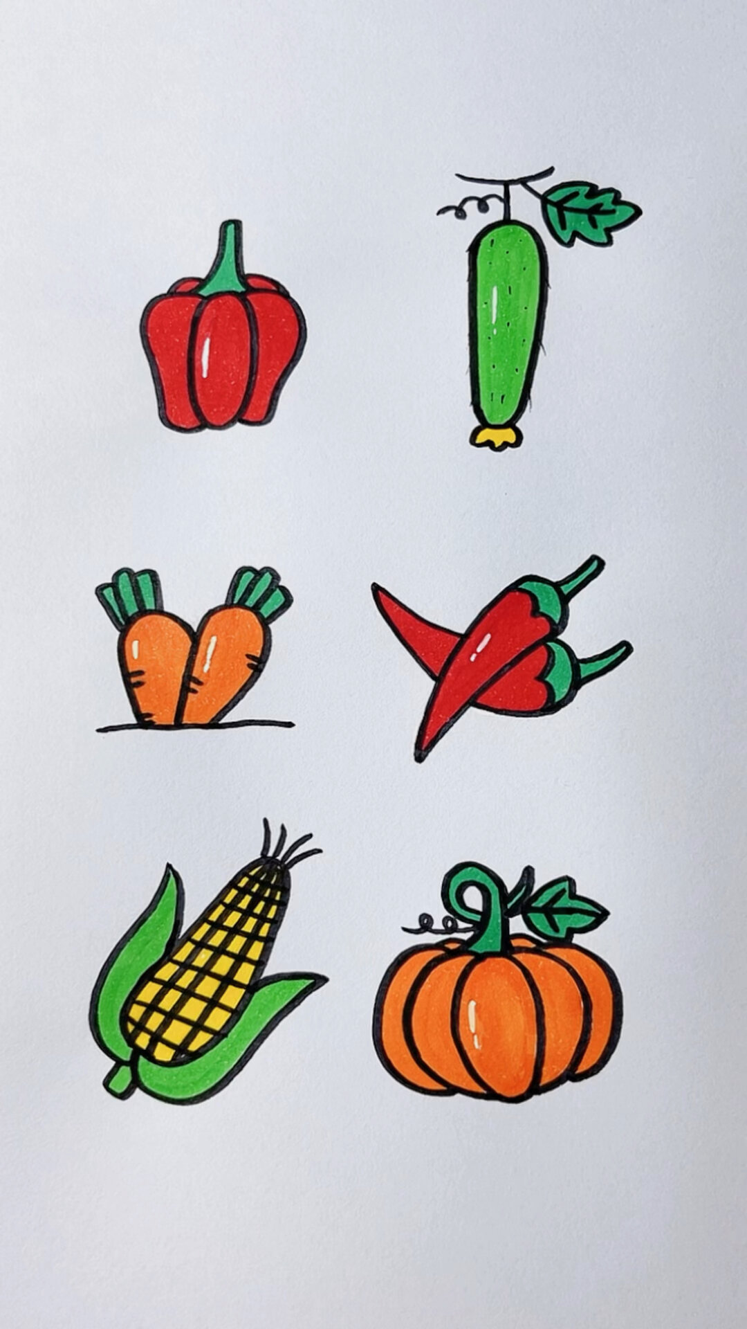 用数字画各种蔬菜简笔画