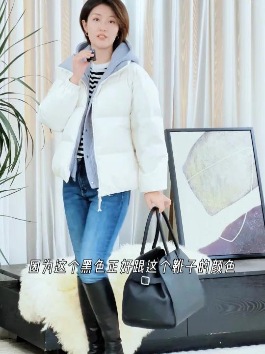 BC 可脱卸针织帽子白鹅绒羽绒服面包服