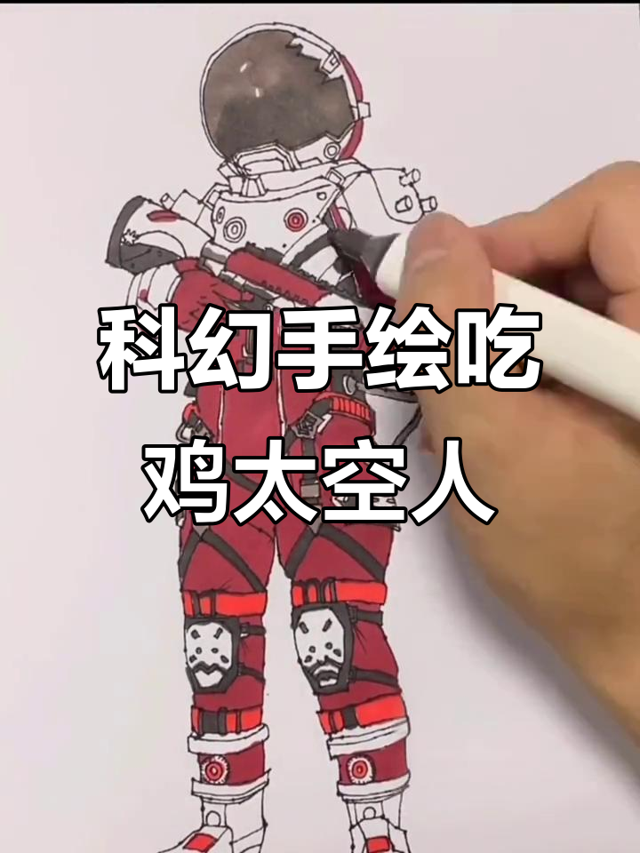 手绘星际漫游者,科幻风格吃鸡太空人登场