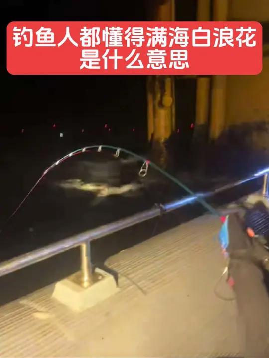 突遇狂风大浪,今晚夜钓鳗鳞鱼又是一泼翔的故事了!真遭了,来时候好好的回不去啦,满海的白浪花