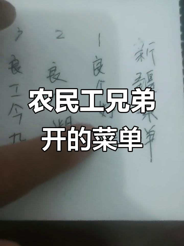 新疆农民工兄弟的菜单,看得我眼花缭乱!