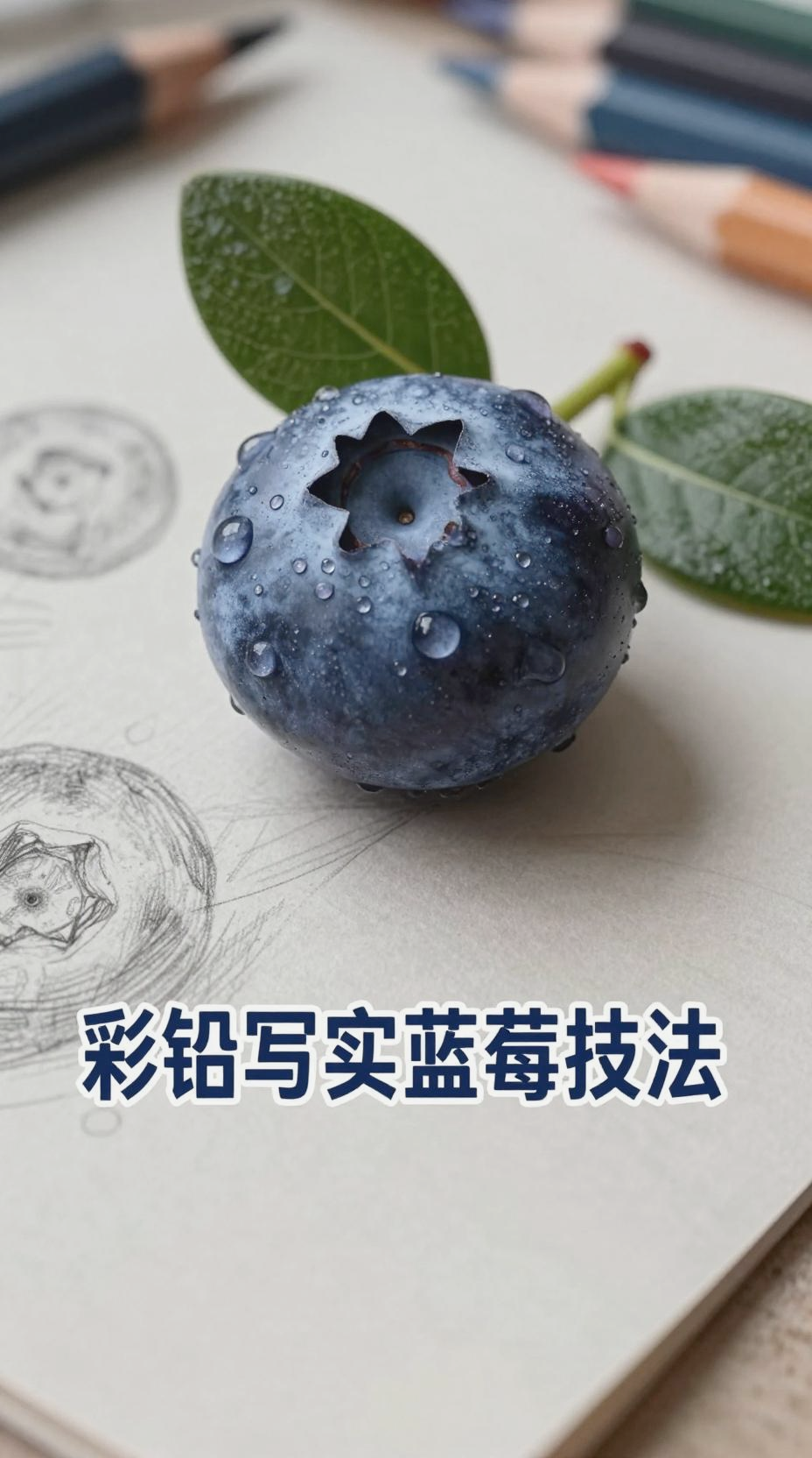 彩铅写实蓝莓绘画技法全解析