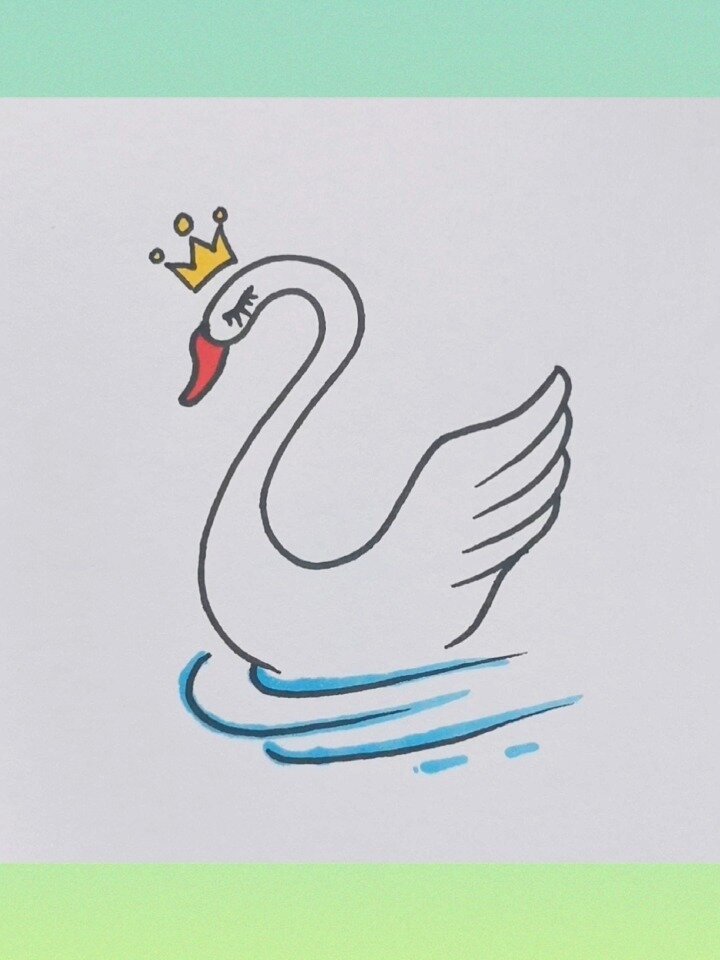 简单画一只白天鹅
