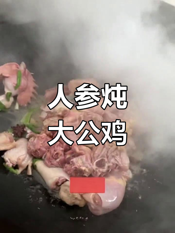东北铁锅炖大公鸡,人参、糯米饼一网打尽
