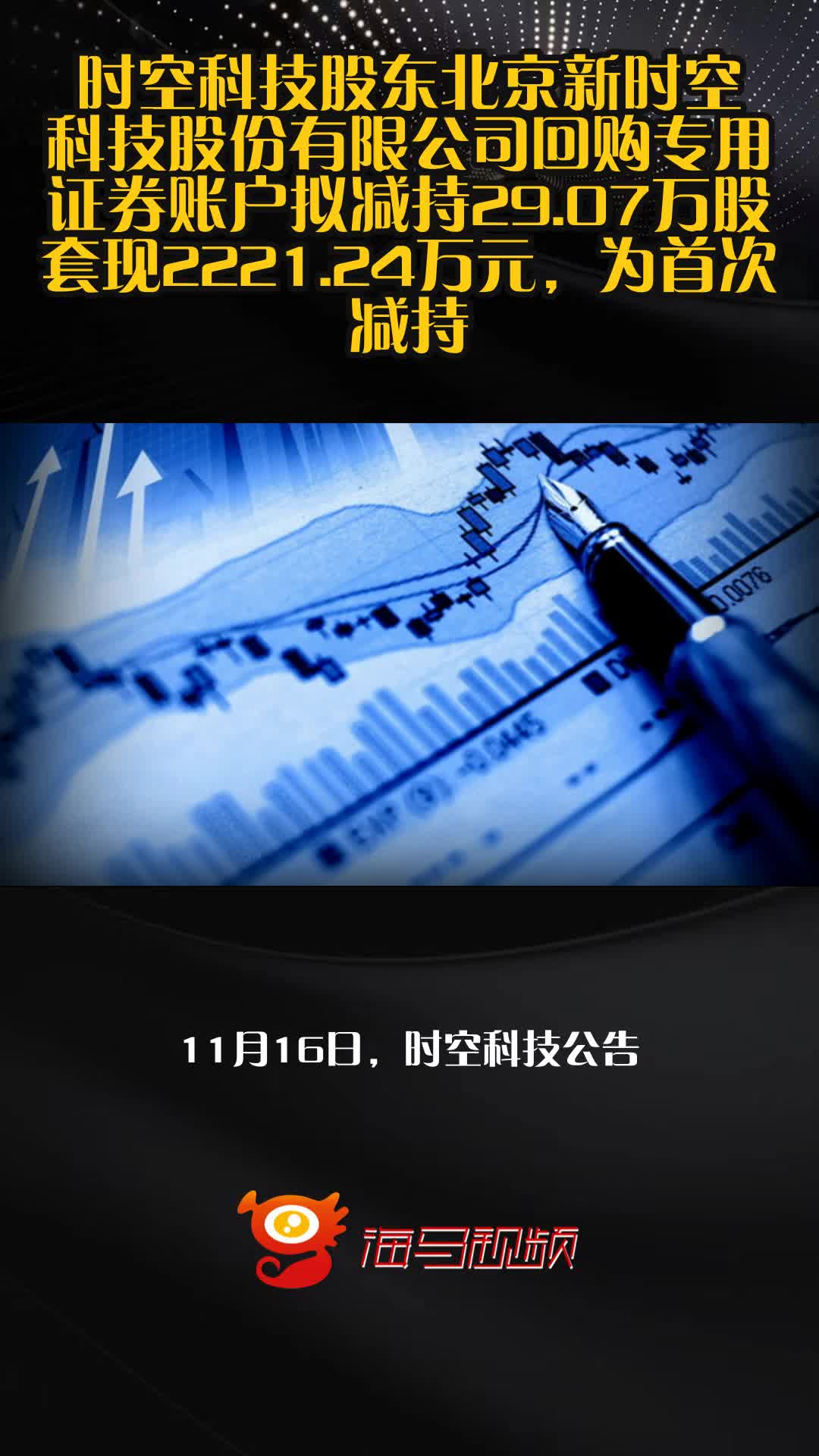 时空科技股东北京新时空科技股份有限公司回购专用证券账户拟减持29.07万股套现2221.2