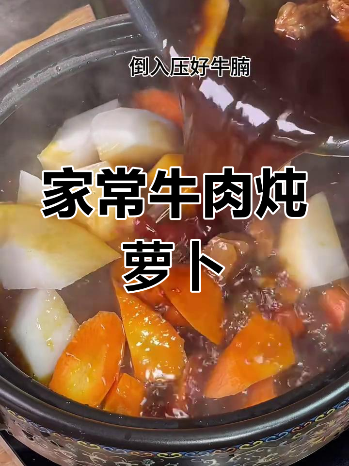 过年必备家常菜:萝卜炖牛腩,砂锅焖煮更美味