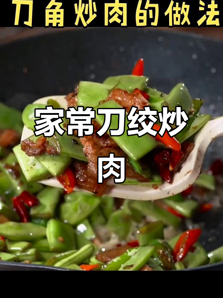 刀绞炒肉,家常味十足!豆角、五花肉的完美搭配