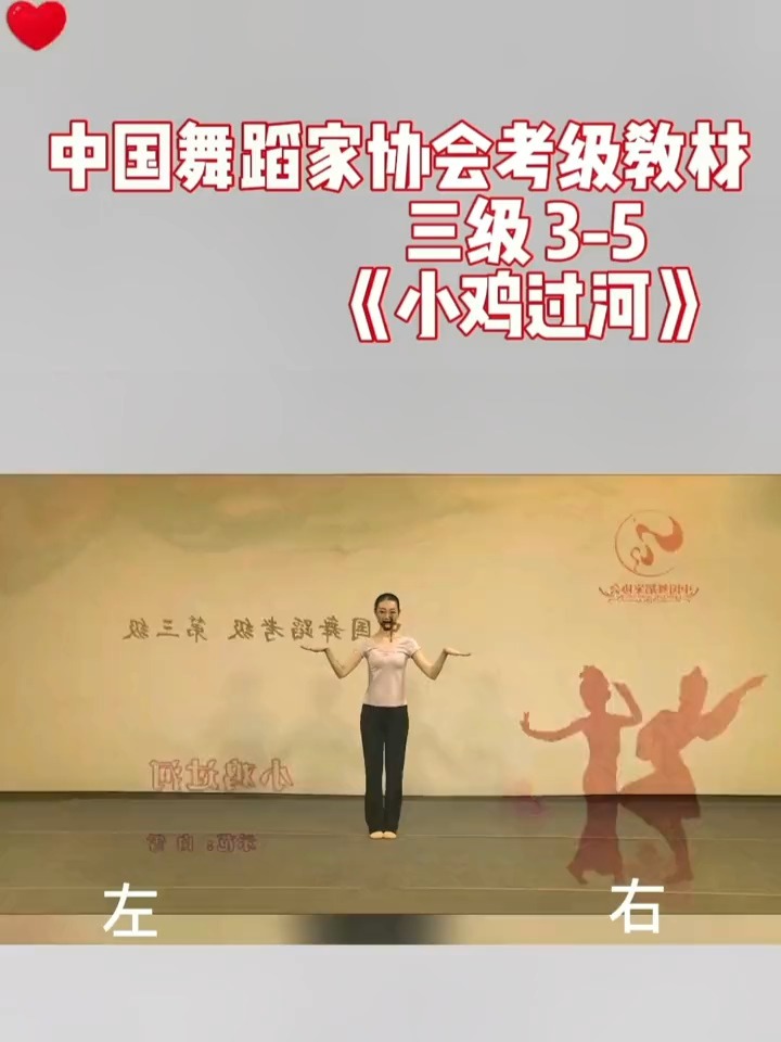 舞协三级3-5《小鸡过河》镜面教材