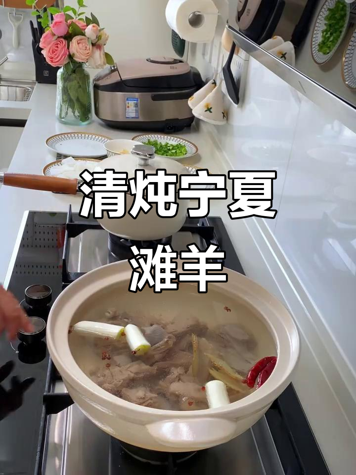 宁夏滩羊肉清炖，汤鲜肉美一人食