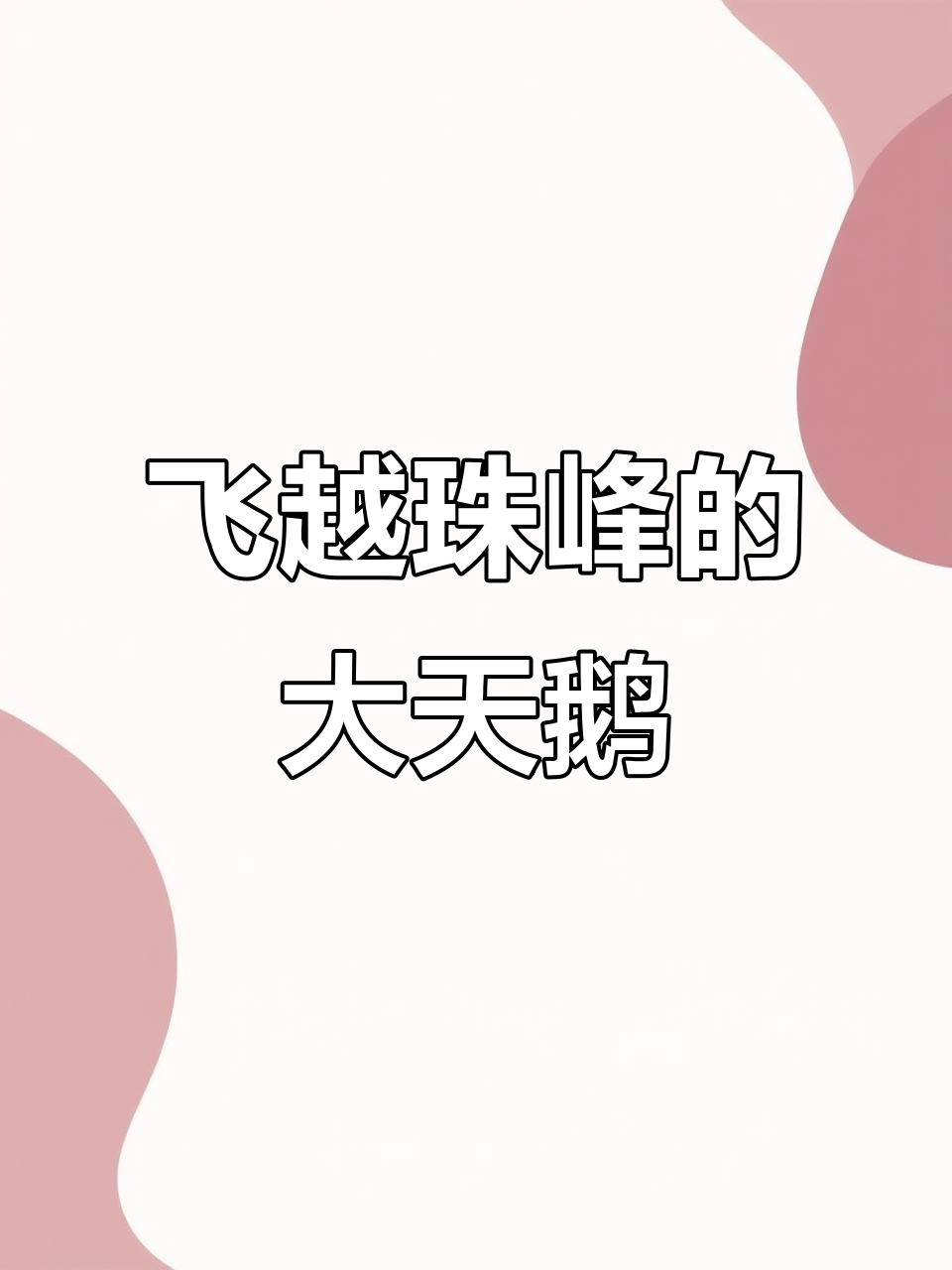大天鹅飞跃珠穆朗玛,飞行高度堪比飞机