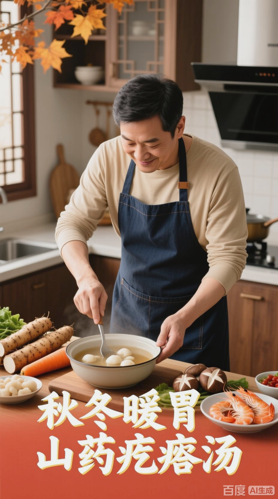 秋冬暖胃山药疙瘩汤，营养又美味