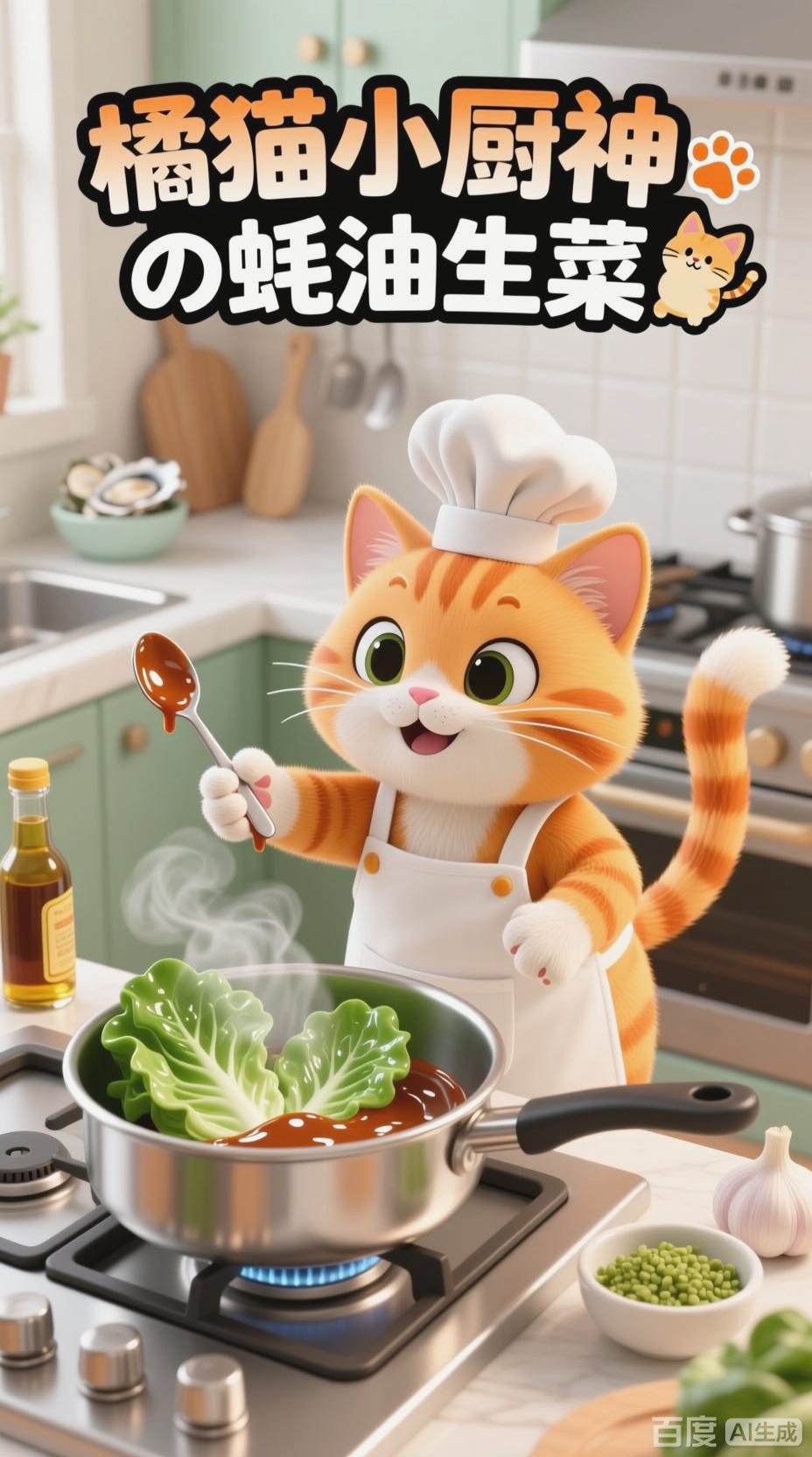 小橘猫教你做耗油生菜