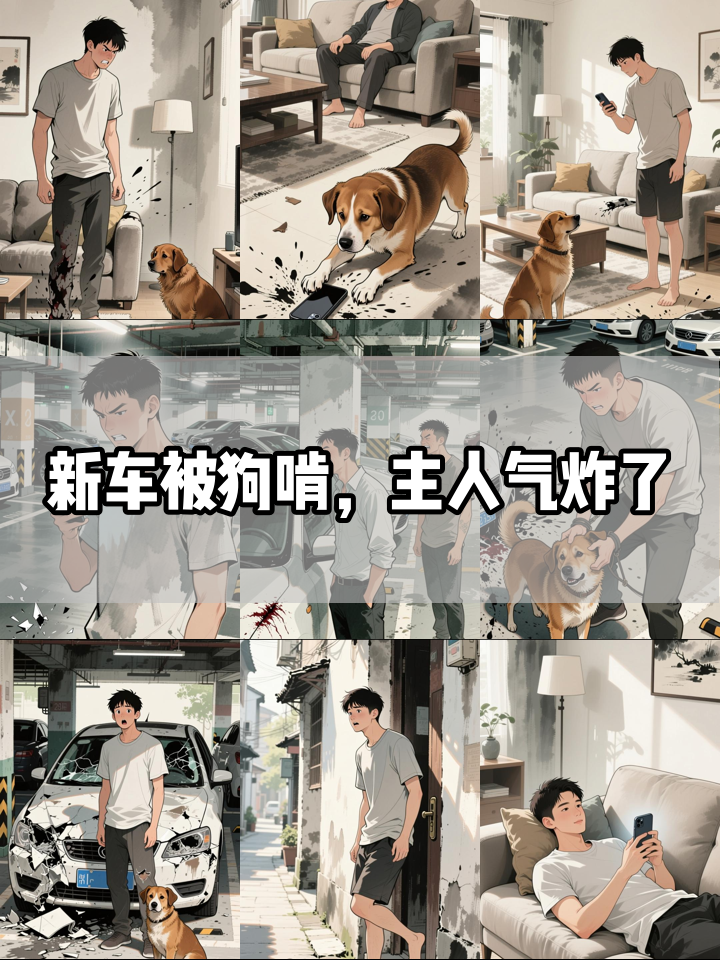 女子新车被自家狗狗啃花，当事人：一觉醒来天塌了，把狗卖了