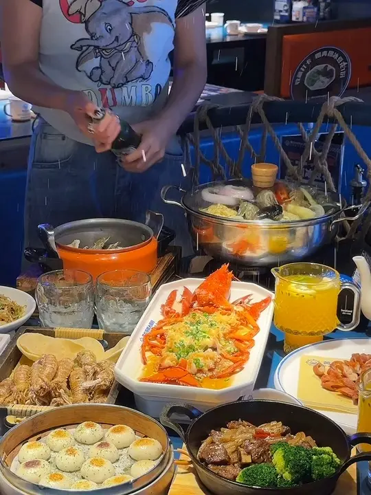 我们一起吃海鲜，喝啤酒吧
