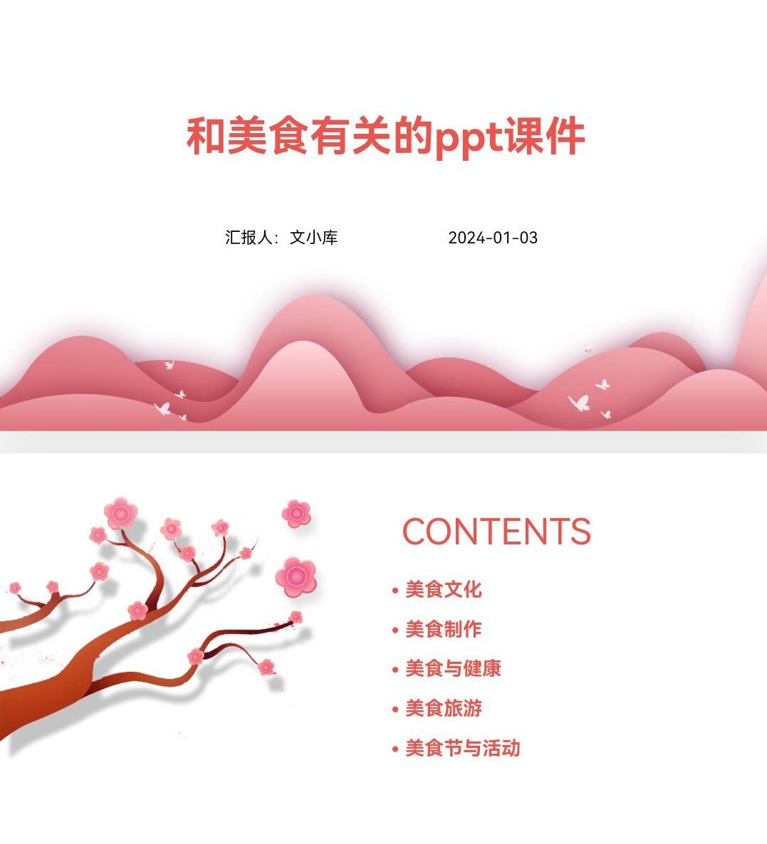 百度文库AI一键生成PPT《和美食有关的ppt课件》