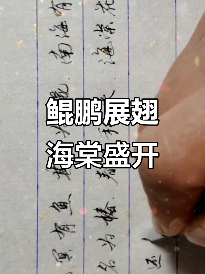 北冥有鱼,春去秋来海棠花开:古韵诗词与硬笔书法的碰撞