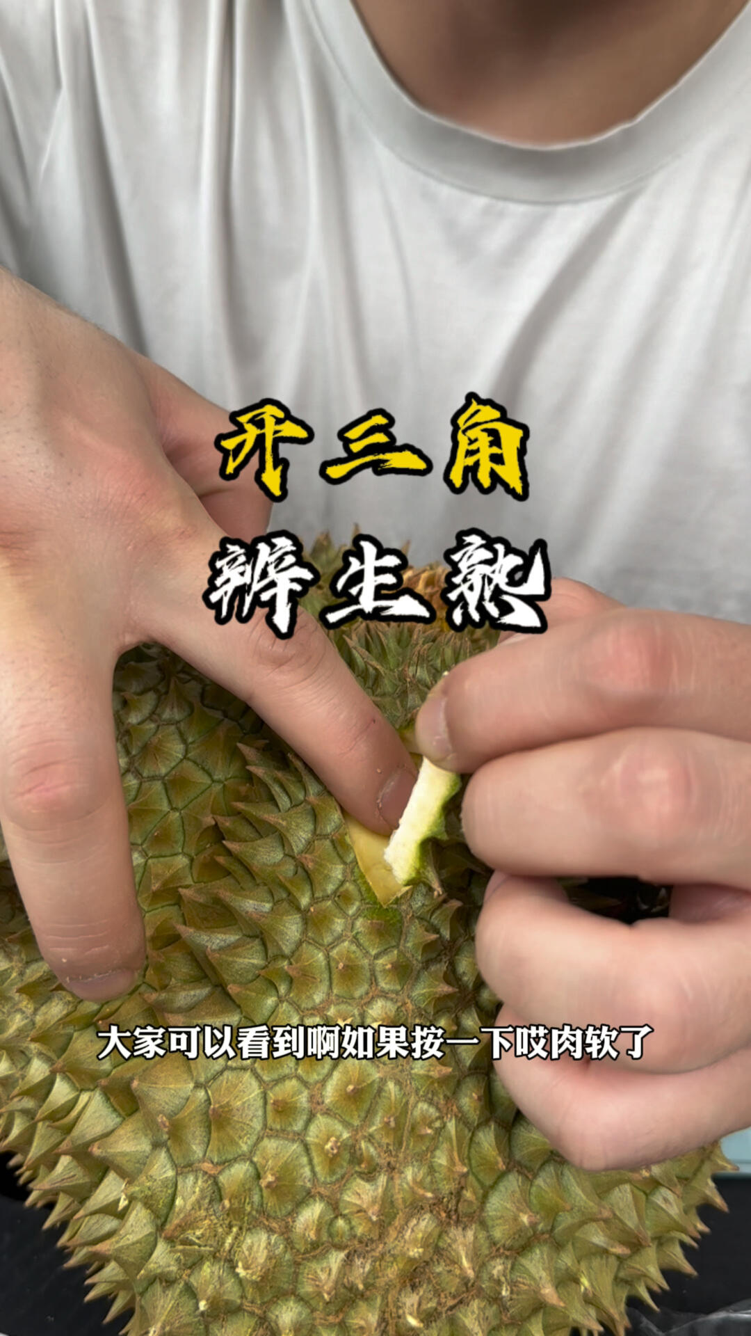 关于榴莲辨别生熟度