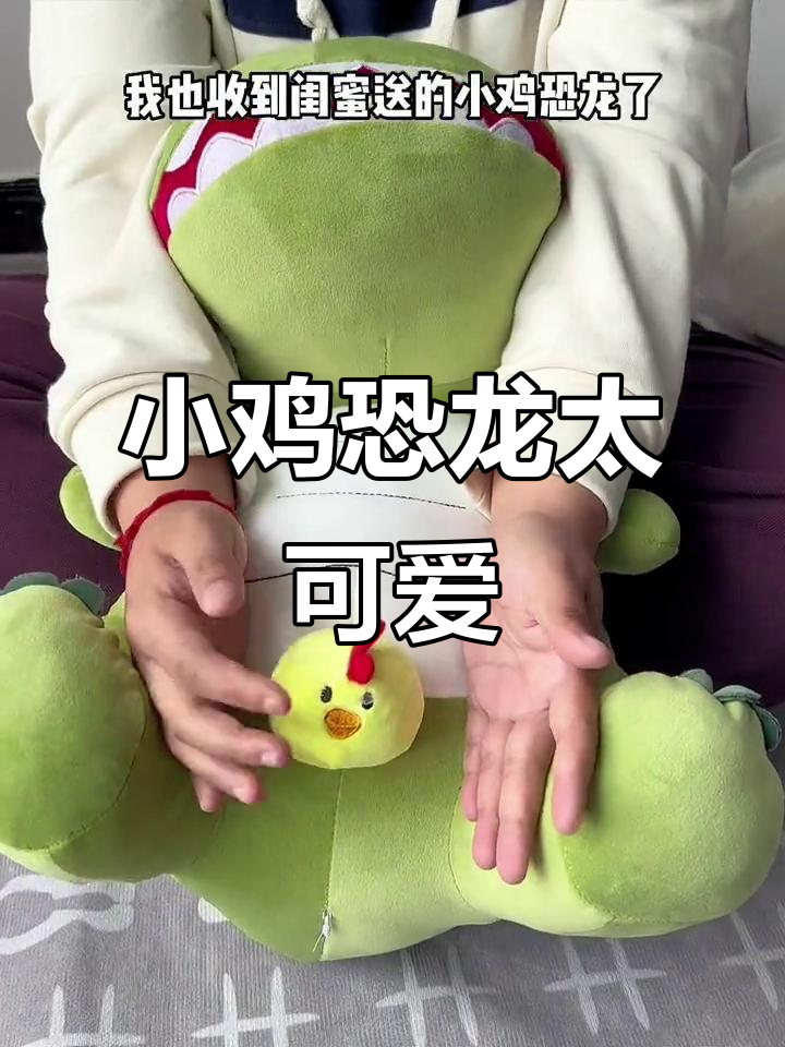 收到闺蜜送的超萌小鸡恐龙,烦恼瞬间消失!
