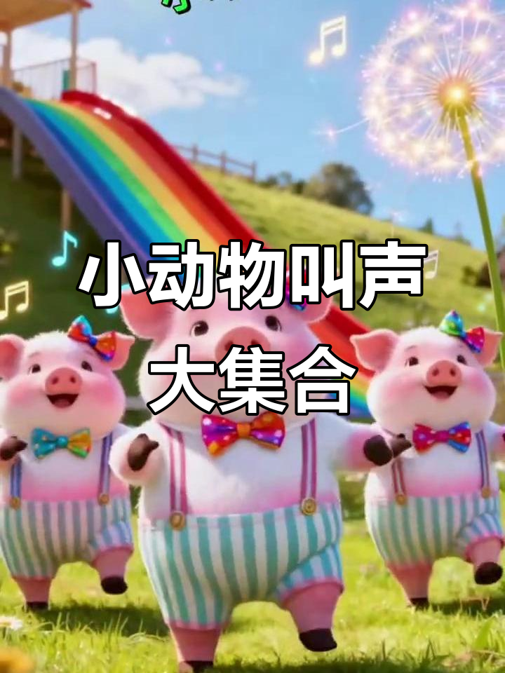 小动物们一起跳舞,青蛙、麻雀和小猪都加入了音乐派对