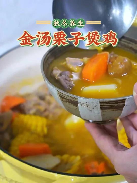 秋日限定温暖金汤栗子煲鸡，浓郁鲜美又养胃