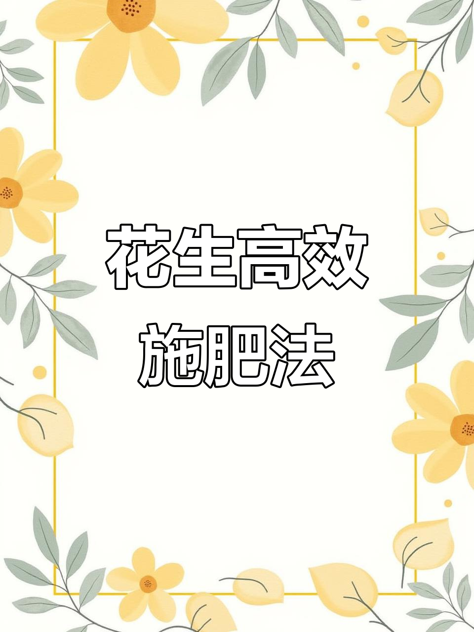 花生施肥全攻略：从苗期到高产的关键技巧