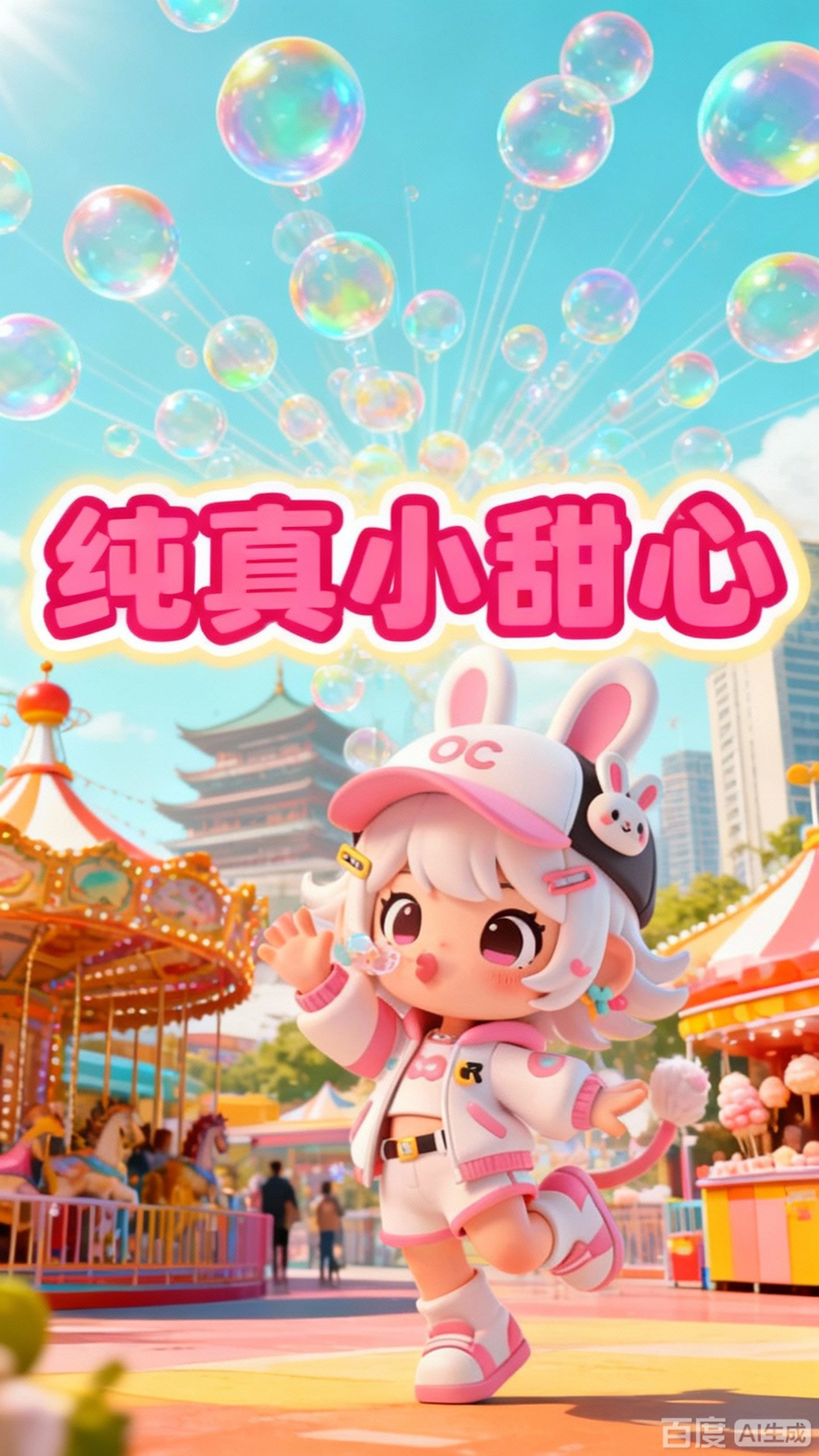 可爱卡通女孩米团