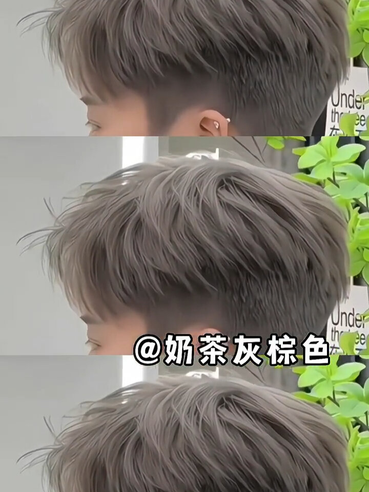 奶茶灰棕色 2023男士显白发色