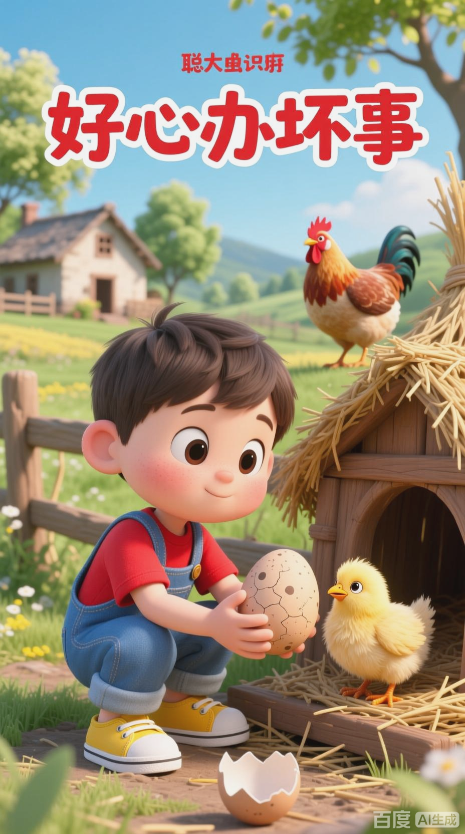聪聪帮小鸡破壳的趣事