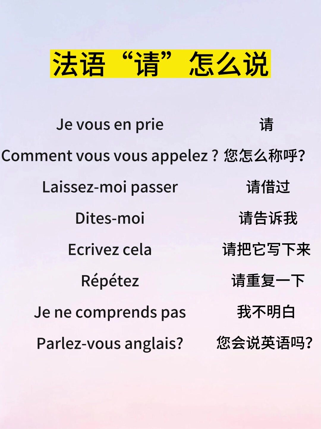 法语“请”怎么说