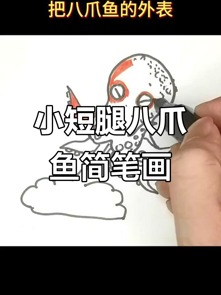 画一只可爱小短腿八爪鱼，简单又有趣！