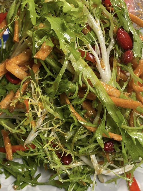 过年下酒菜 苦菊拌馓子