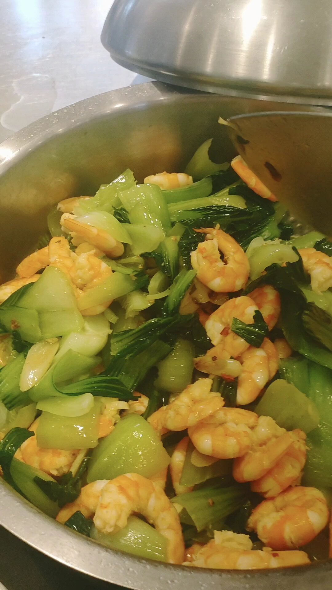 青菜炒虾仁